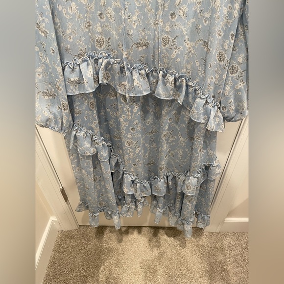 SENLIS Blue Long Sleeve Dress Sz M - Picture 7 of 7